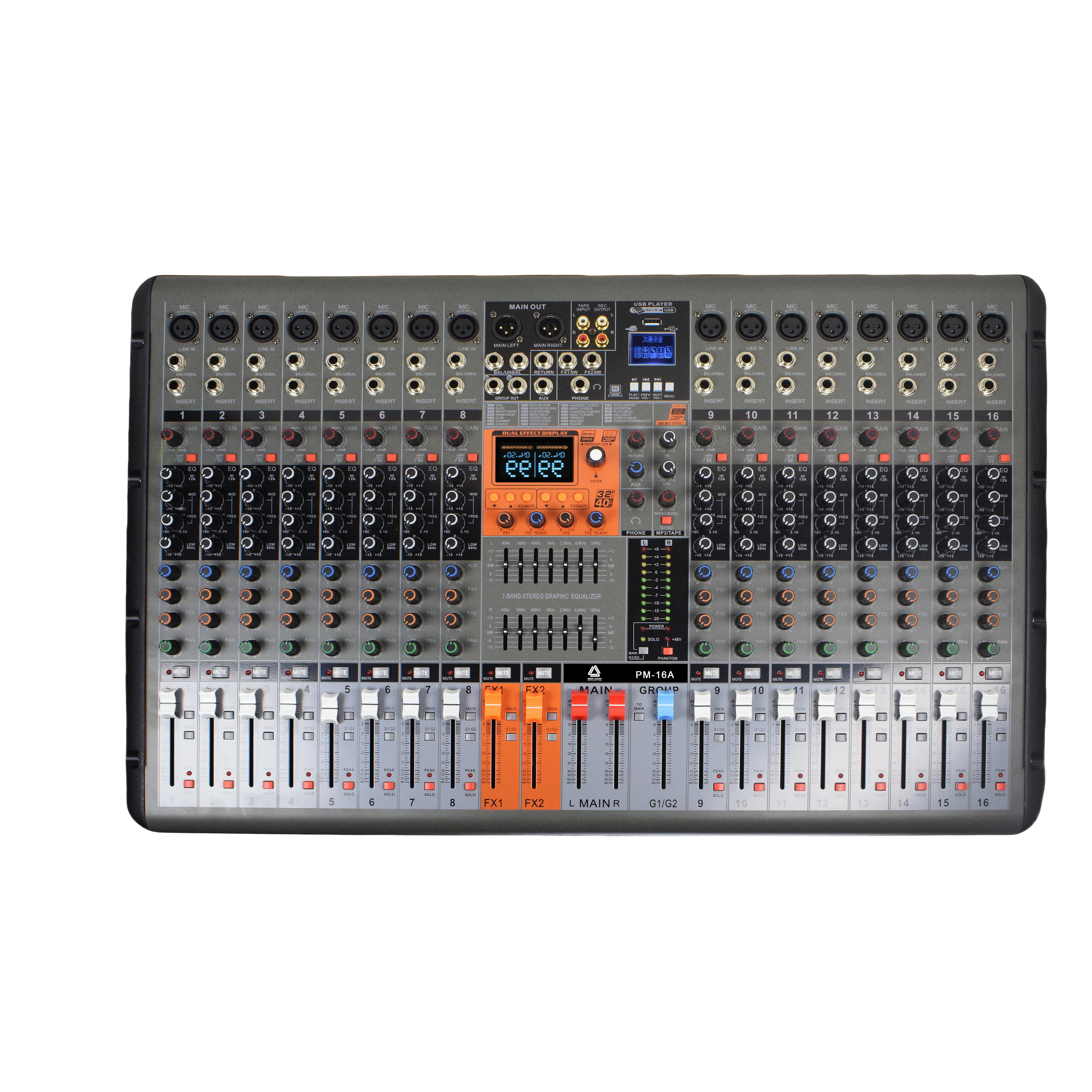 PM-16A Active Mixer for Stage Amplifier 
