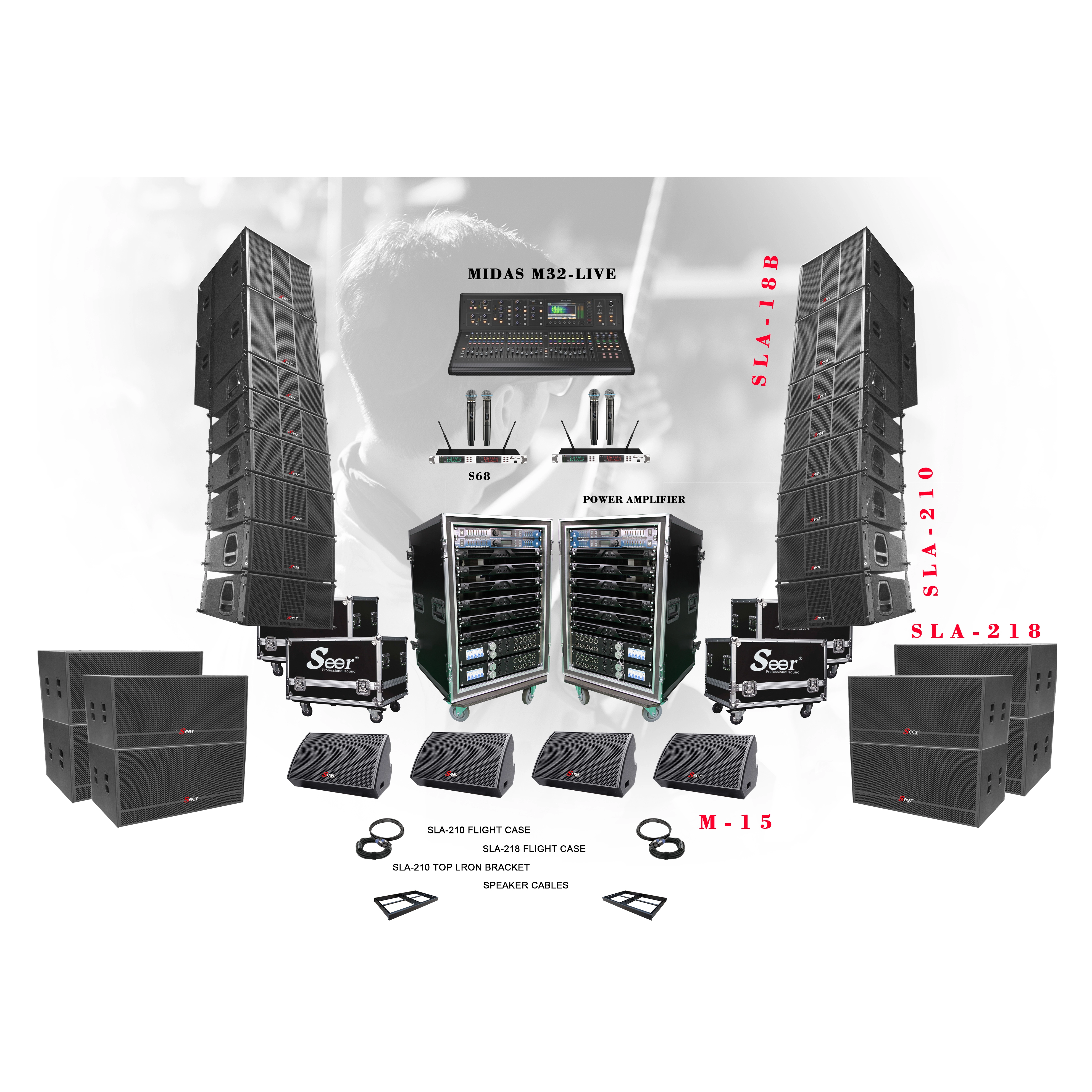 Full Set Stage Audio Line Array Speaker 